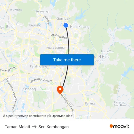 Taman Melati to Seri Kembangan map