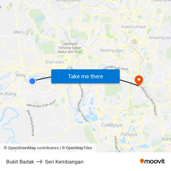 Bukit Badak to Seri Kembangan map
