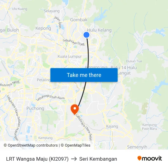 LRT Wangsa Maju (Kl2097) to Seri Kembangan map
