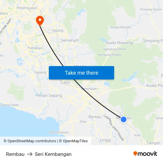 Rembau to Seri Kembangan map
