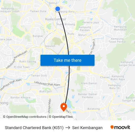 Standard Chartered Bank (Kl51) to Seri Kembangan map