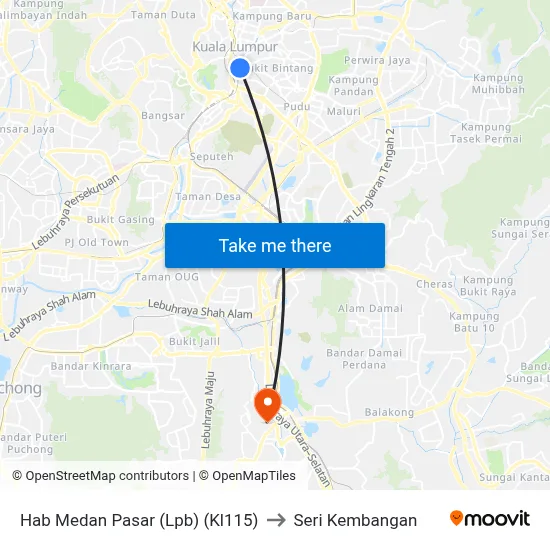 Hab Medan Pasar (Lpb) (Kl115) to Seri Kembangan map