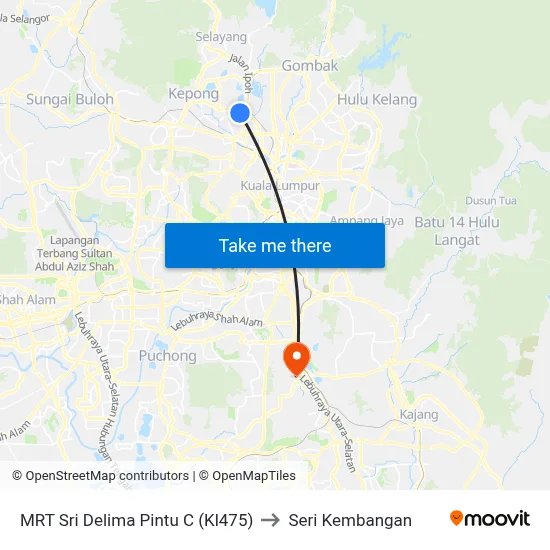 MRT Sri Delima Pintu C (Kl475) to Seri Kembangan map