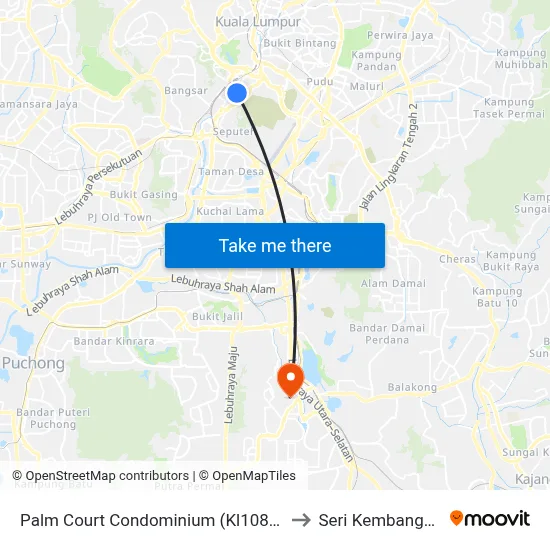 Palm Court Condominium (Kl1083) to Seri Kembangan map