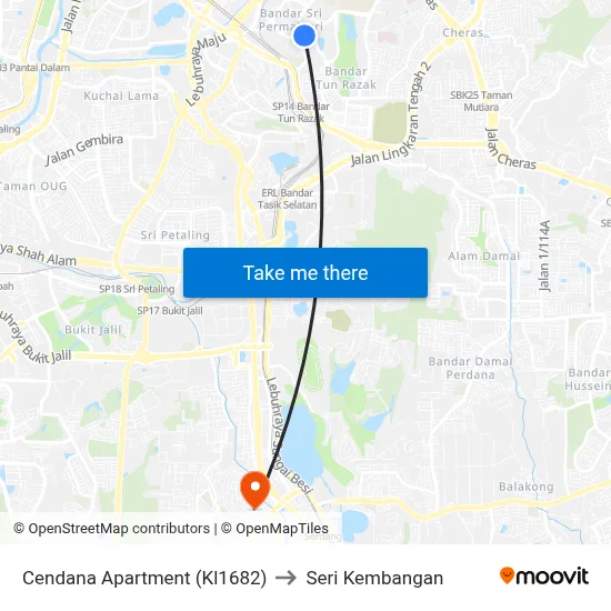 Cendana Apartment (Kl1682) to Seri Kembangan map