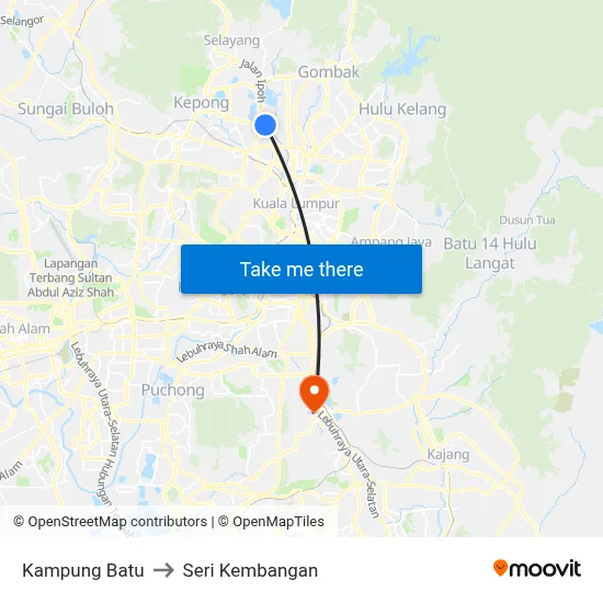Kampung Batu to Seri Kembangan map