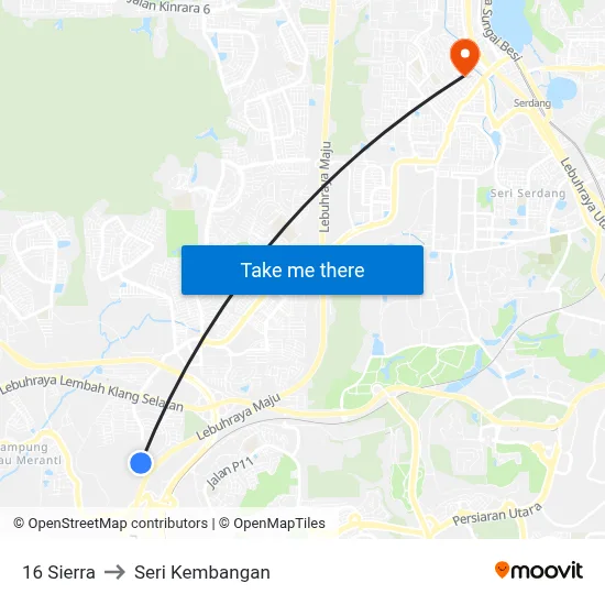 16 Sierra to Seri Kembangan map
