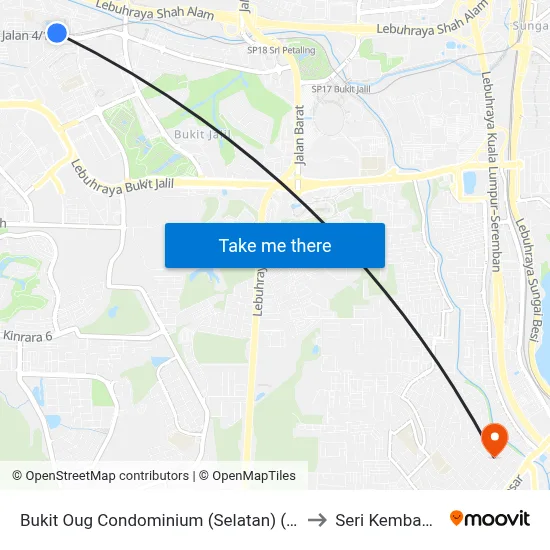 Bukit Oug Condominium (Selatan) (Kl1356) to Seri Kembangan map