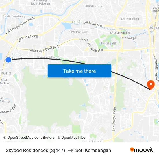Skypod Residences (Sj447) to Seri Kembangan map