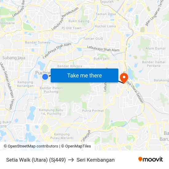 Setia Walk (Utara) (Sj449) to Seri Kembangan map