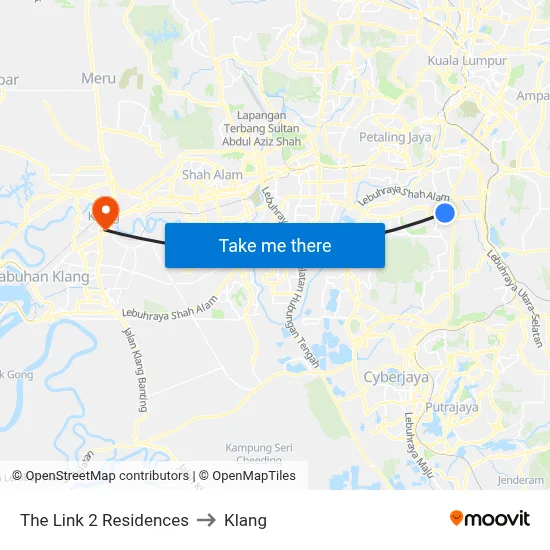 The Link 2 Residences to Klang map