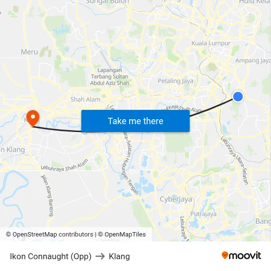 Ikon Connaught (Opp) to Klang map
