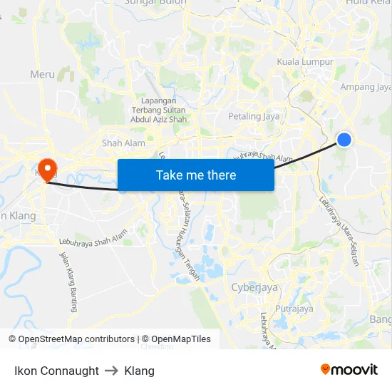 Ikon Connaught to Klang map