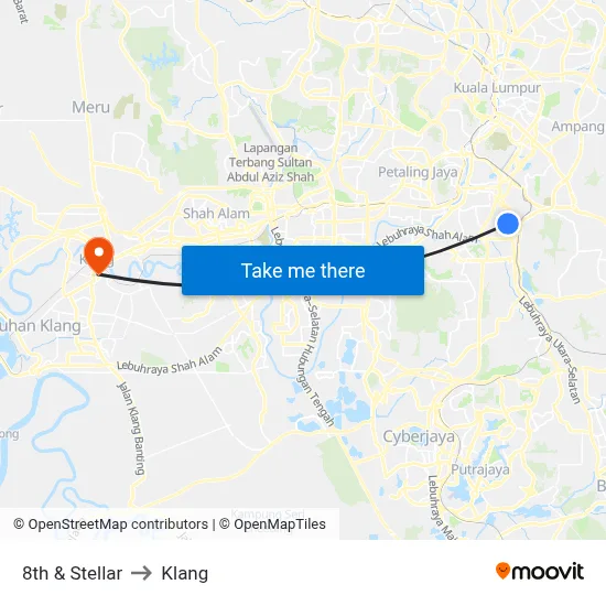 8th & Stellar to Klang map