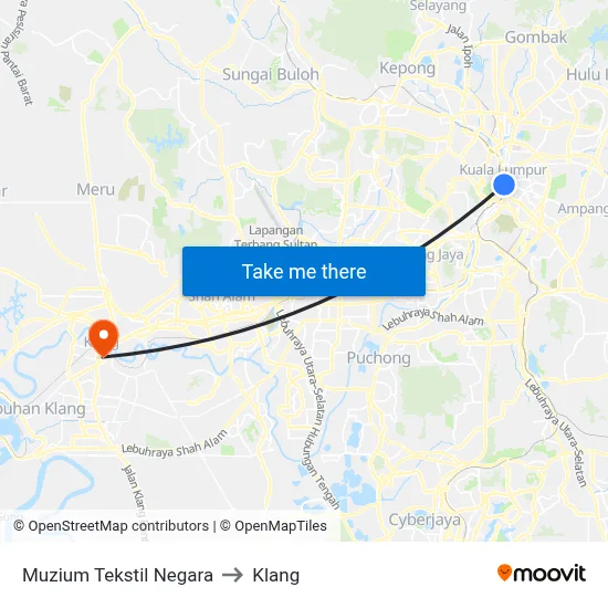 Muzium Tekstil Negara to Klang map
