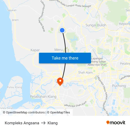 Kompleks Angsana to Klang map