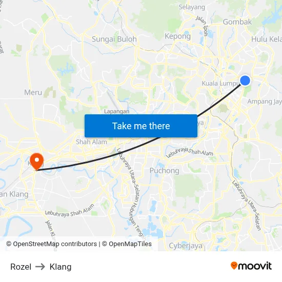 Rozel to Klang map