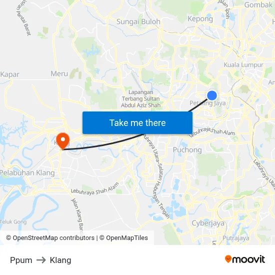 Ppum to Klang map
