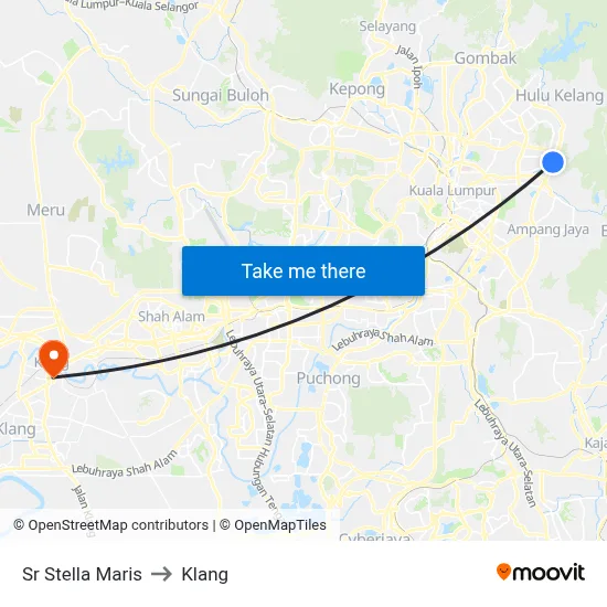 Sr Stella Maris to Klang map