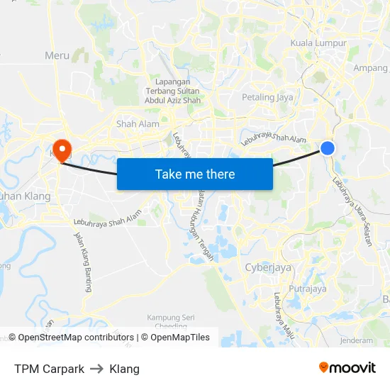 TPM Carpark to Klang map