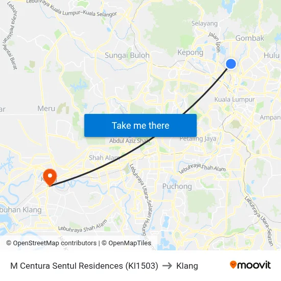 M Centura Sentul Residences (Kl1503) to Klang map