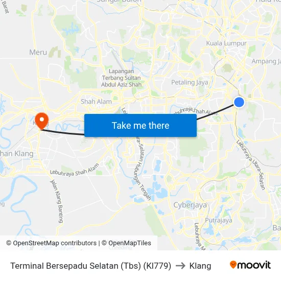 Terminal Bersepadu Selatan (Tbs) (Kl779) to Klang map