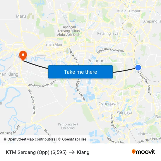 KTM Serdang (Opp) (Sj595) to Klang map