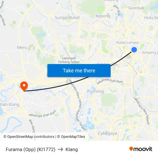 Furama (Opp) (Kl1772) to Klang map