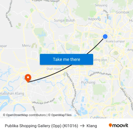 Publika Shopping Gallery (Opp) (Kl1016) to Klang map