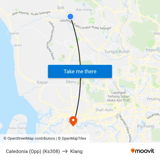 Caledonia (Opp) (Ks308) to Klang map
