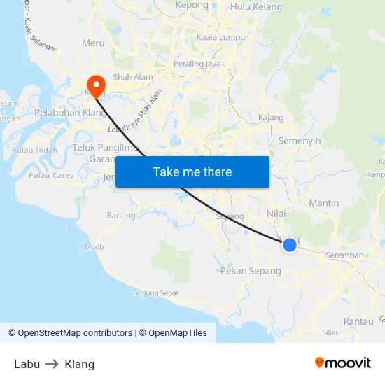Labu to Klang map
