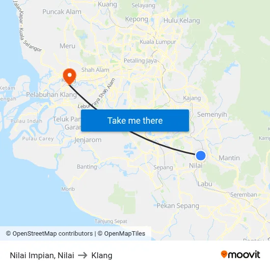 Nilai Impian, Nilai to Klang map