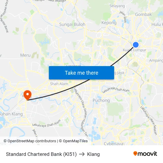 Standard Chartered Bank (Kl51) to Klang map
