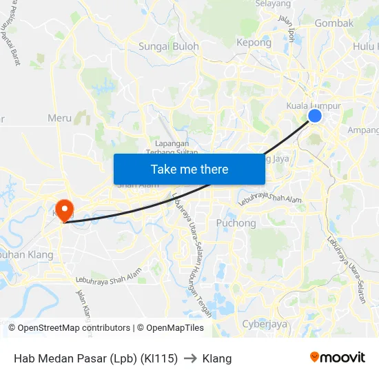 Hab Medan Pasar (Lpb) (Kl115) to Klang map