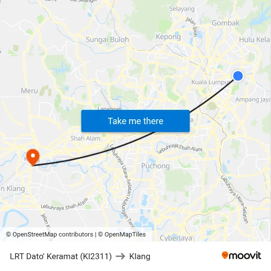 LRT Dato' Keramat (Kl2311) to Klang map