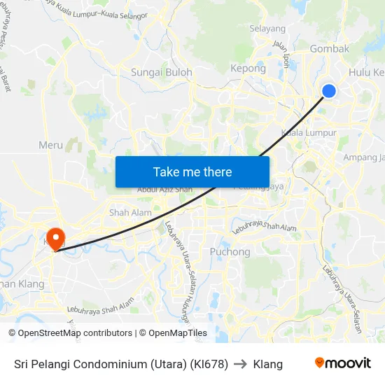 Sri Pelangi Condominium (Utara) (Kl678) to Klang map