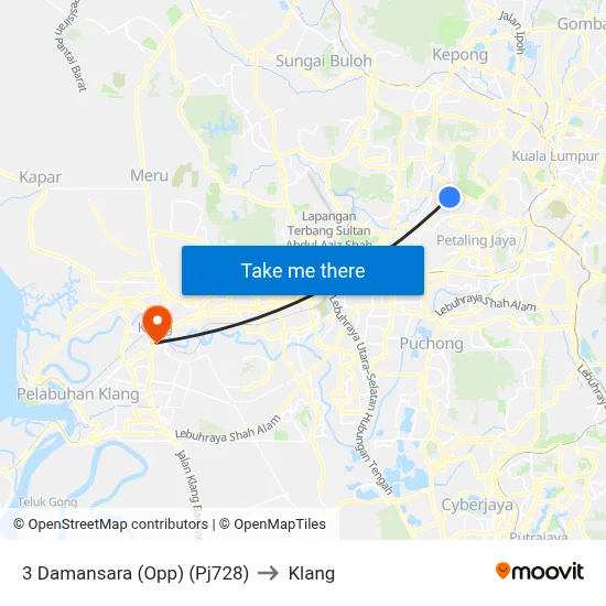 3 Damansara (Opp) (Pj728) to Klang map
