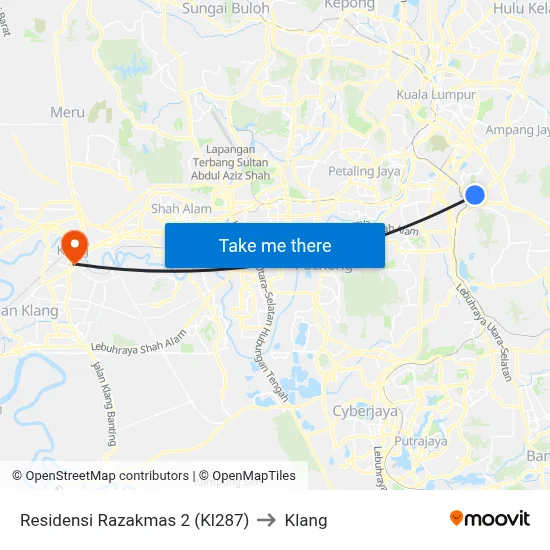 Residensi Razakmas 2 (Kl287) to Klang map