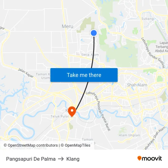 Pangsapuri De Palma to Klang map