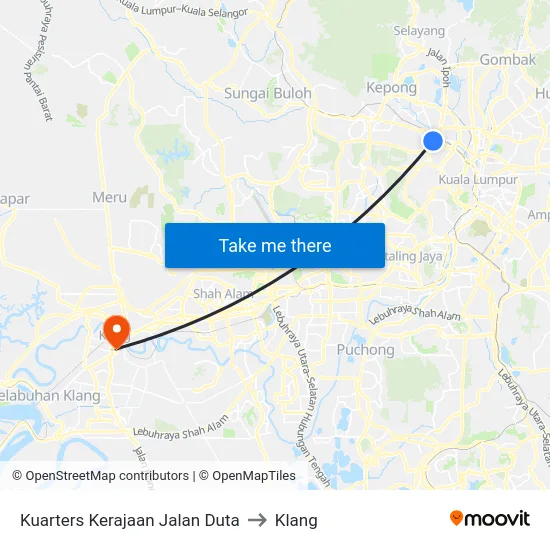 Kuarters Kerajaan Jalan Duta to Klang map