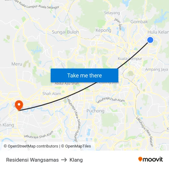 Residensi Wangsamas to Klang map