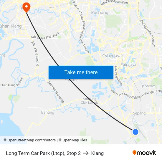Long Term Car Park (Ltcp), Stop 2 to Klang map