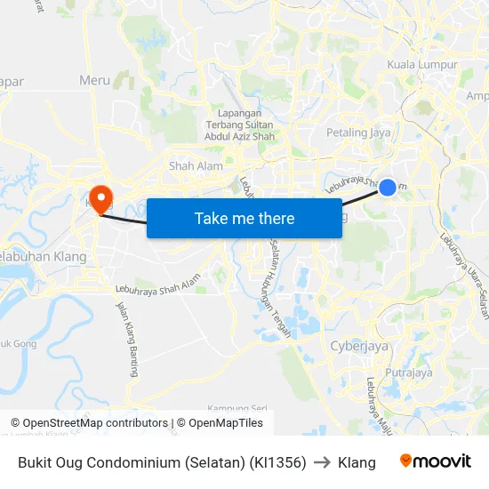 Bukit Oug Condominium (Selatan) (Kl1356) to Klang map