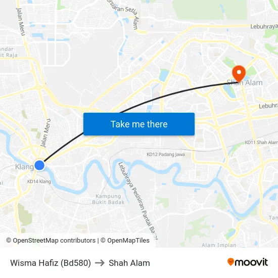 Wisma Hafiz (Bd580) to Shah Alam map