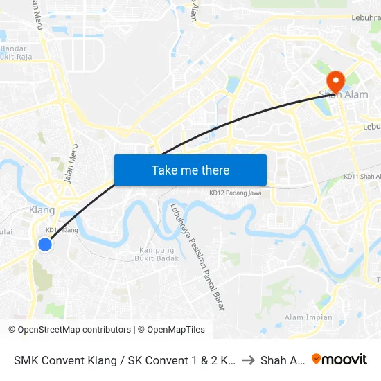 SMK Convent Klang / SK Convent 1 & 2 Klang (Bd53) to Shah Alam map
