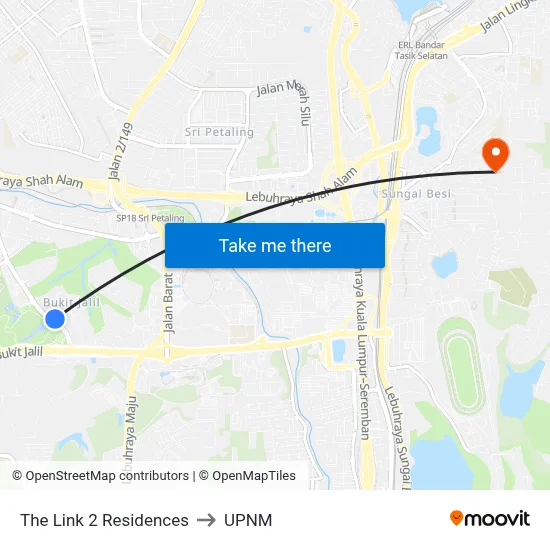 The Link 2 Residences to UPNM map