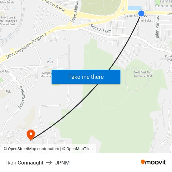 Ikon Connaught to UPNM map