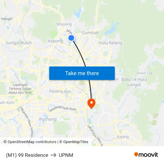 (M1) 99 Residence to UPNM map