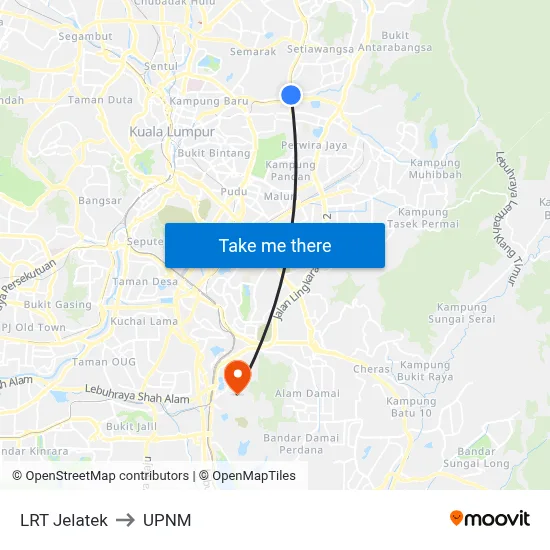 LRT Jelatek to UPNM map