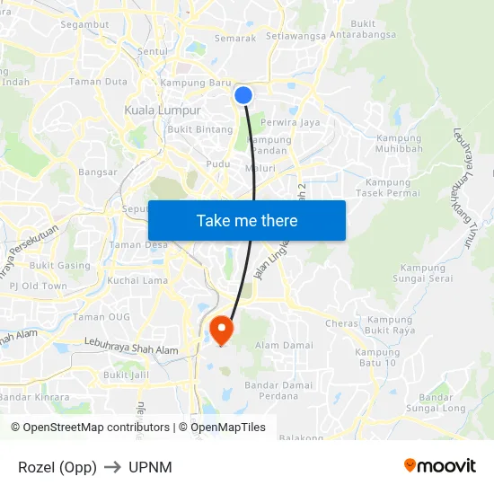Rozel (Opp) to UPNM map
